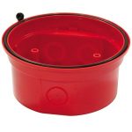 Zócalo Estanco IP65 de color rojo para entrada de tubo visto con base incorporada para las gamas de dispositivo óptico a