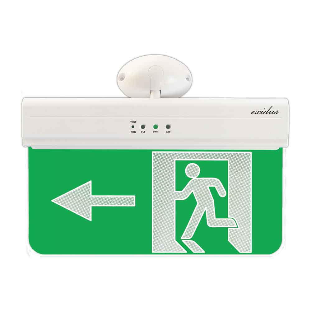 foc639l Señal de SALIDA de emergencia hacia la izquierda, para montaje en techo o pared línea EXIDUS - Imagen 1