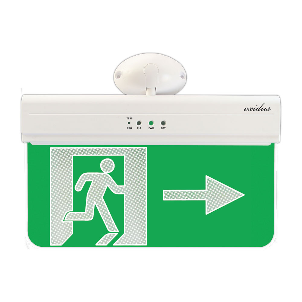 foc640r Señal de SALIDA de emergencia hacia la derecha para montaje en techo o pared línea EXIDUS - Imagen 1