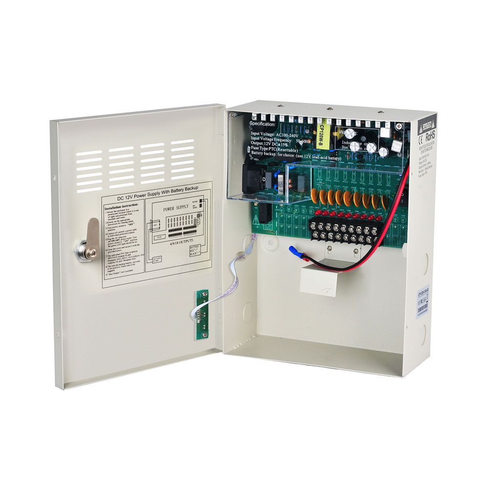 sam3583 Fuente de alimentación para hasta 9 cámaras, 220V CA de entrada y 12V CC /5A de salida (9 salidas) - Imagen 1